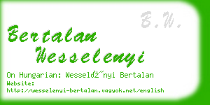 bertalan wesselenyi business card